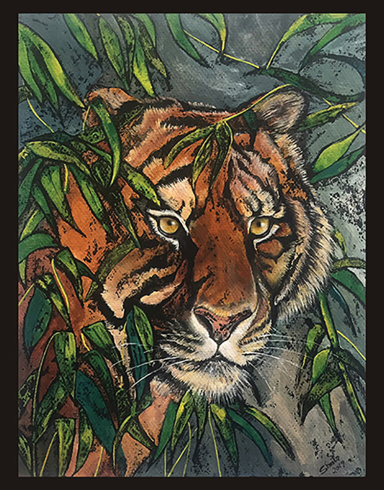 Tiger in bushes
